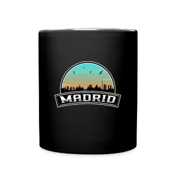 Madrid Spanien Skyline Spanisches Souvenir - Tasse einfarbig - Schwarz - Vorne