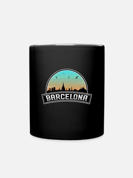 Barcelone Espagne Skyline Souvenir espagnol - Mug uni - noir