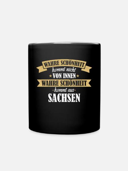 Sachsen Sachse Sächsin Bundesland Heimat Spruch - Tasse einfarbig - Schwarz