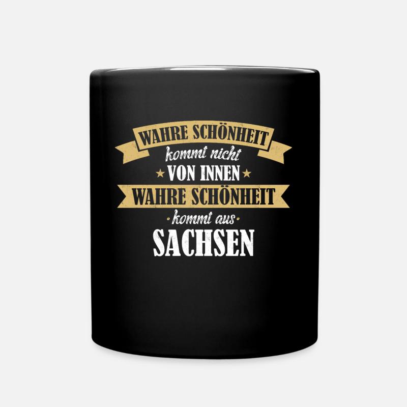 Sachsen Sachse Sächsin Bundesland Heimat Spruch - Tasse einfarbig - Schwarz
