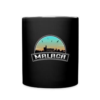 Malaga Spain Skyline Spanish Souvenir - Full Colour Mug - black - Front