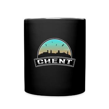 Ghent Belgium Skyline Belgian Souvenir - Full Colour Mug - black - Front