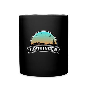 Groningen Niederlande Skyline Niederländisches Souvenir - Tasse einfarbig - Schwarz - Vorne