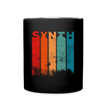 VINTAGE SYNTH - Full Colour Mug - black - Front
