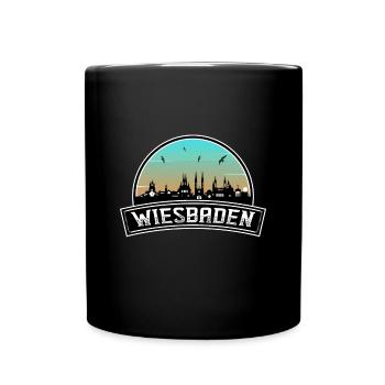 Wiesbaden Deutschland Skyline Deutsches Souvenir - Tasse einfarbig - Schwarz - Vorne