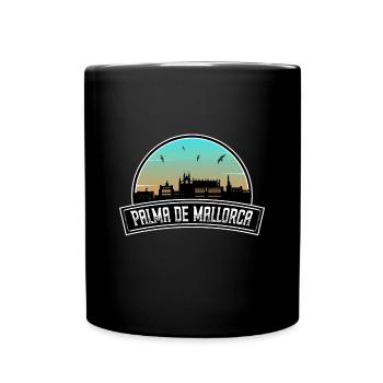 Palma De Mallorca Spanien Skyline Spanisches Souvenir - Tasse einfarbig - Schwarz - Vorne
