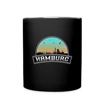 Hambourg Allemagne Skyline Souvenir Allemand - Mug uni - noir - Devant