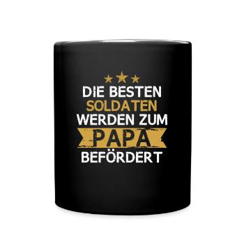 Soldat Militär Armee Soldaten Offizier Papa Spruch - Tasse einfarbig - Schwarz - Vorne