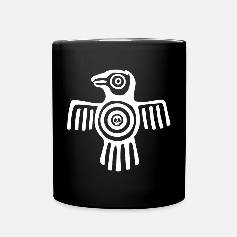Weißer Inka-Vogel - Tasse einfarbig - Schwarz