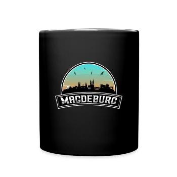 Magdeburg Deutschland Skyline Deutsches Souvenir - Tasse einfarbig - Schwarz - Vorne