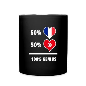 Frankreich und Tunesien 100% brillant / Geschenk - Tasse einfarbig - Schwarz - Vorne