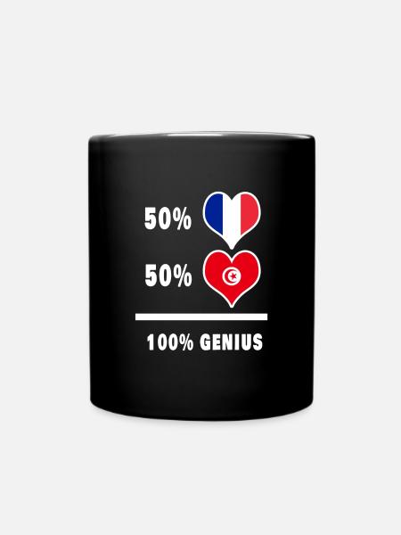 France et Tunisie 100% brillant / cadeau - Mug uni - noir
