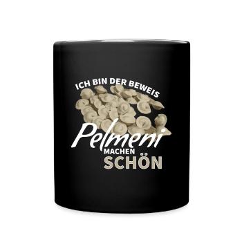 Pelmeni machen schön Geschenk - Tasse einfarbig - Schwarz - Vorne