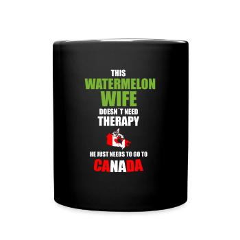 Pastèque épouse Canada - Mug uni - noir - Devant