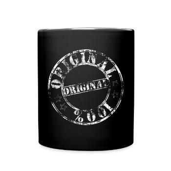 Tampon d'origine 100 blanc usé - Mug uni - noir - Devant