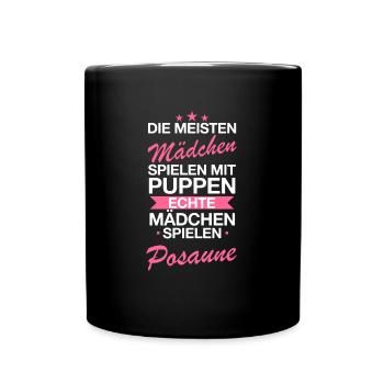 Posaune Posaunist Instrument Musik Spruch - Tasse einfarbig - Schwarz - Vorne
