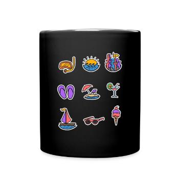 Été soleil vacances plage océan relax vacances - Mug uni - noir - Devant