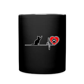 I love cats paws - Full Colour Mug - black - Front