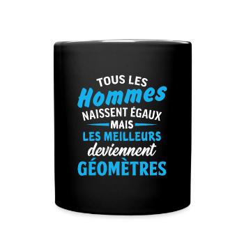 cadeau géomètre - Mug uni - noir - Devant