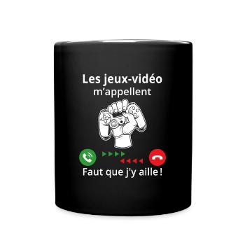 Video Games call me have to go - Full Colour Mug - black - Front