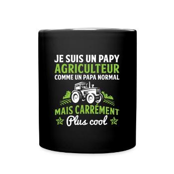 cadeau papy agriculteur grand père agriculteur - Mug uni - noir - Devant