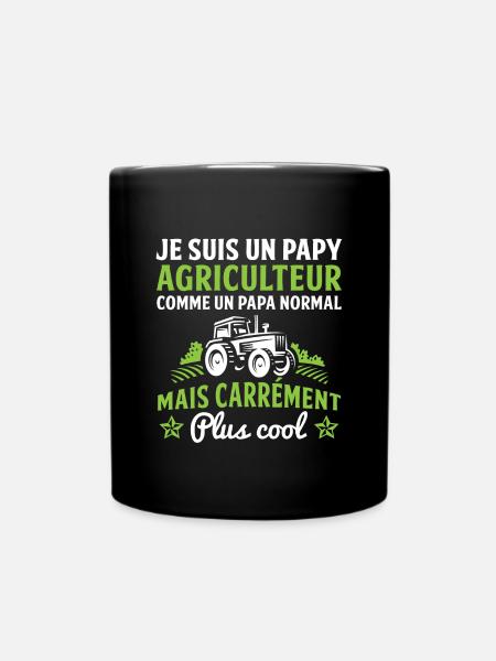 cadeau papy agriculteur grand père agriculteur - Mug uni - noir