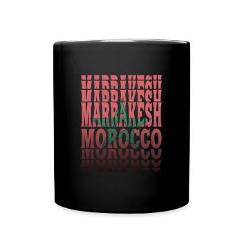 Marrakech Morocco Flag Design / Gift Idea - Full Colour Mug - black - Front