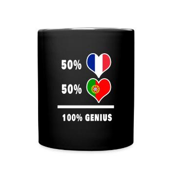 France et Portugal 100% génial / cadeau - Mug uni - noir - Devant