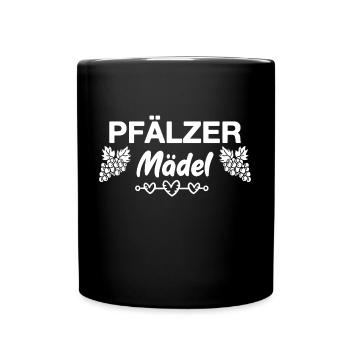 Pfalz Pfälzerin Pfälzer Mädel Heimat Spruch - Tasse einfarbig - Schwarz - Vorne