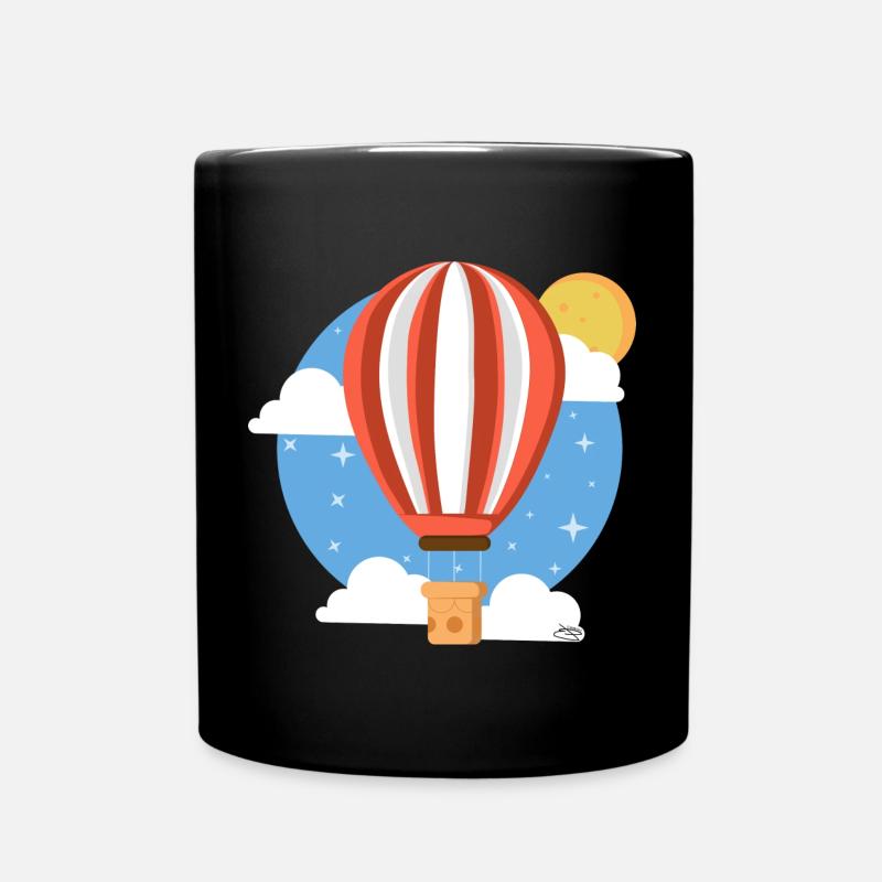 Bunter Himmelsballon - Tasse einfarbig - Schwarz