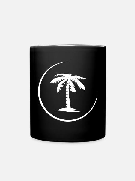 palm palme summer beach symbol Logo icon - Tasse einfarbig - Schwarz