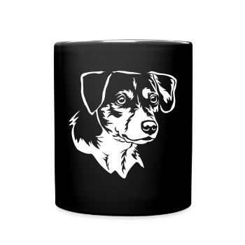 Dansk Svensk Gaardhond Head "Black Edition" - Full Colour Mug - black - Front