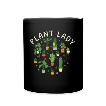 Plant Lady - Tasse einfarbig - Schwarz - Vorne
