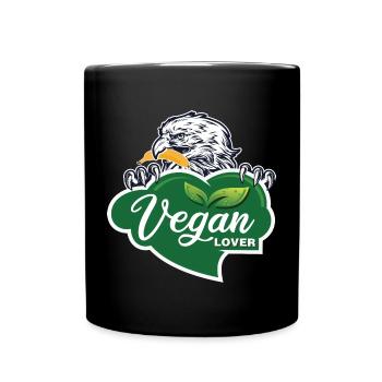Vegan Lover Adler Grafik - Tasse einfarbig - Schwarz - Vorne
