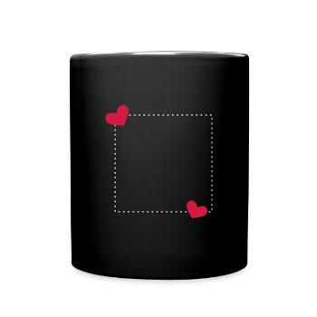 Heart Frame Ornament Line - Full Colour Mug - black - Front