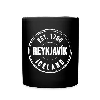 Reykjavík Siegel Vintage 1786 - Tasse einfarbig - Schwarz - Vorne
