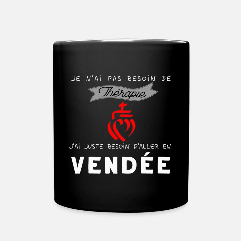 Vendee thérapie humour tee - Mug uni - noir