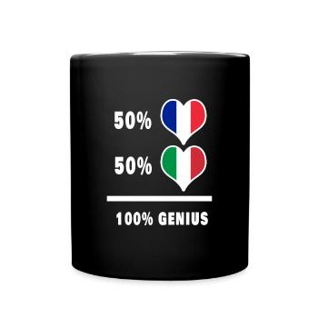 France and Italy 100% Ingenious / Gift - Full Colour Mug - black - Front