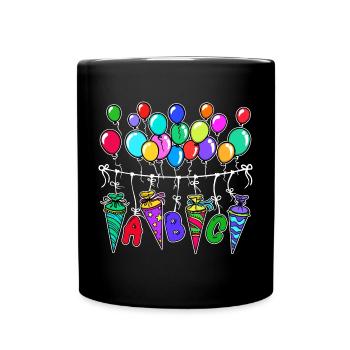 Balloon School Bag School Start School Sugar Bag - Full Colour Mug - black - Front