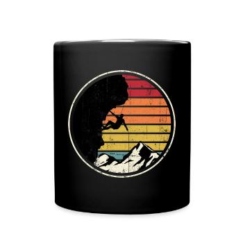 Sunset Summit Climber Silhouette - Full Colour Mug - black - Front
