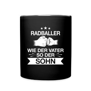 Radball Radballer Radballerin Sport Vater Spruch - Tasse einfarbig - Schwarz - Vorne