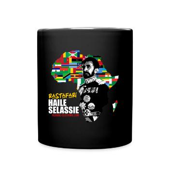 Portrait d’un empereur sur une mer de drapeaux africains - Mug uni - noir - Devant