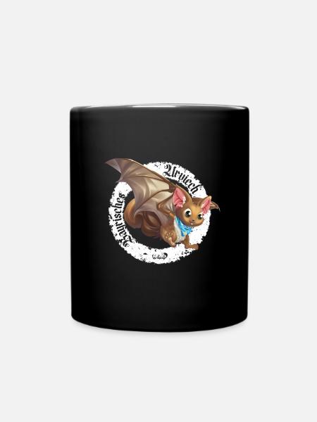 Wolpsig | Bayrisches Urviech - Oachmaus - Tasse einfarbig - Schwarz