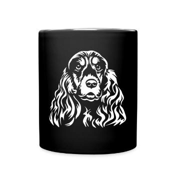 Cocker Spaniel Kopf "Black Edition" - Tasse einfarbig - Schwarz - Vorne