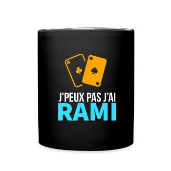 Jeu de cartes Le Rami - Mug uni - noir - Devant