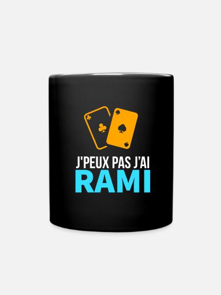 Jeu de cartes Le Rami - Mug uni - noir