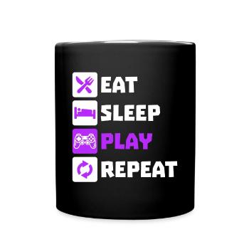 Manger dormir Répétition Gamer Controller Gamer Gamer Gamer - Mug uni - noir - Devant