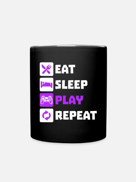 Manger dormir Répétition Gamer Controller Gamer Gamer Gamer - Mug uni - noir