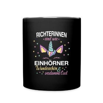 Richter Jura Rechtswissenschaft Beruf Spruch - Tasse einfarbig - Schwarz - Vorne