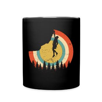Retro rock climbing climber - Mug uni - noir - Devant